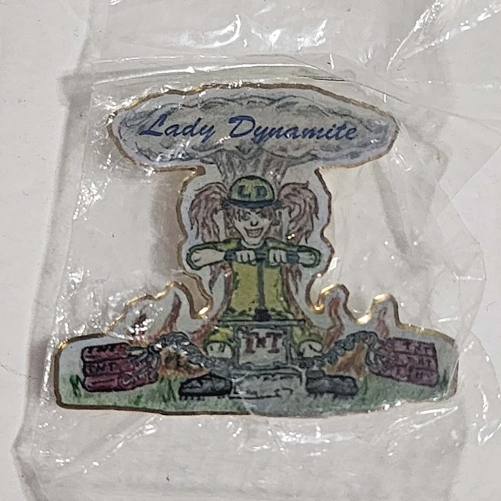 Lady Dynamite Girl TNT Enamel Pin Collectible 2"x2" PinCrafters